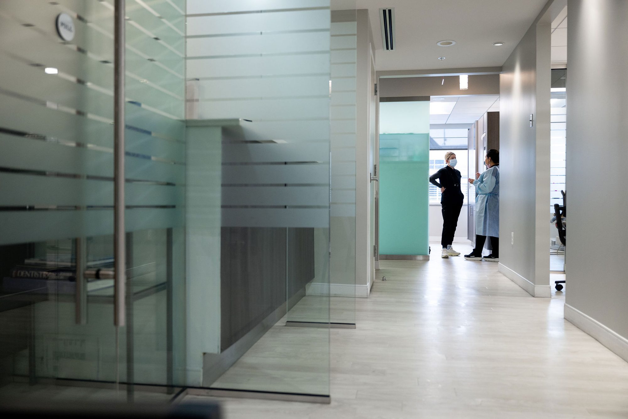 Dental practice hallway