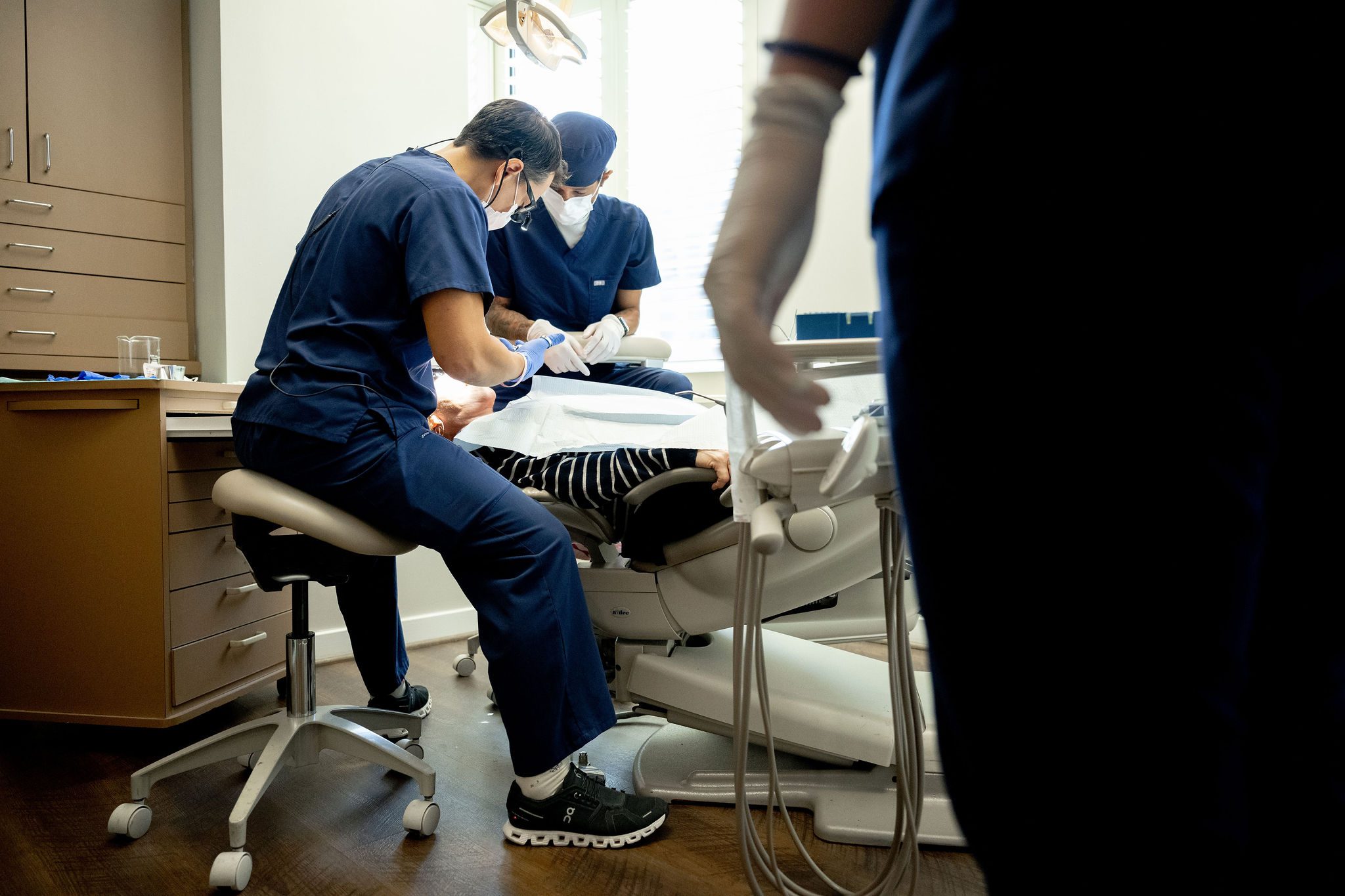 Dental team in action